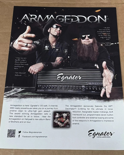 EGNATER AMPS - GREG TRIBBETT & TOM MAXWELL of HELLYEAH - 2012 Print Ad