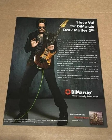 STEVE VAI - DiMarzio Pickups - 2017 Print Advertisement