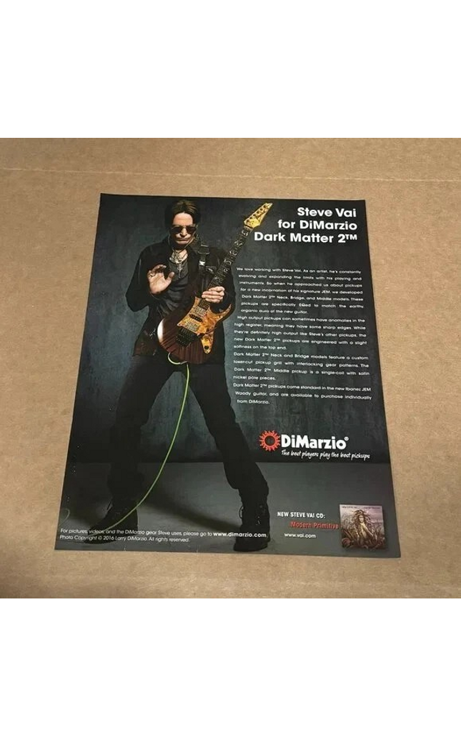 STEVE VAI - DiMarzio Pickups - 2017 Print Advertisement