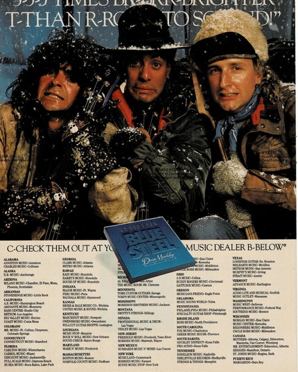 Dean Markley Strings - Will Lee / Carmine Rojas / Phil Soussan - 1988 Print Ad
