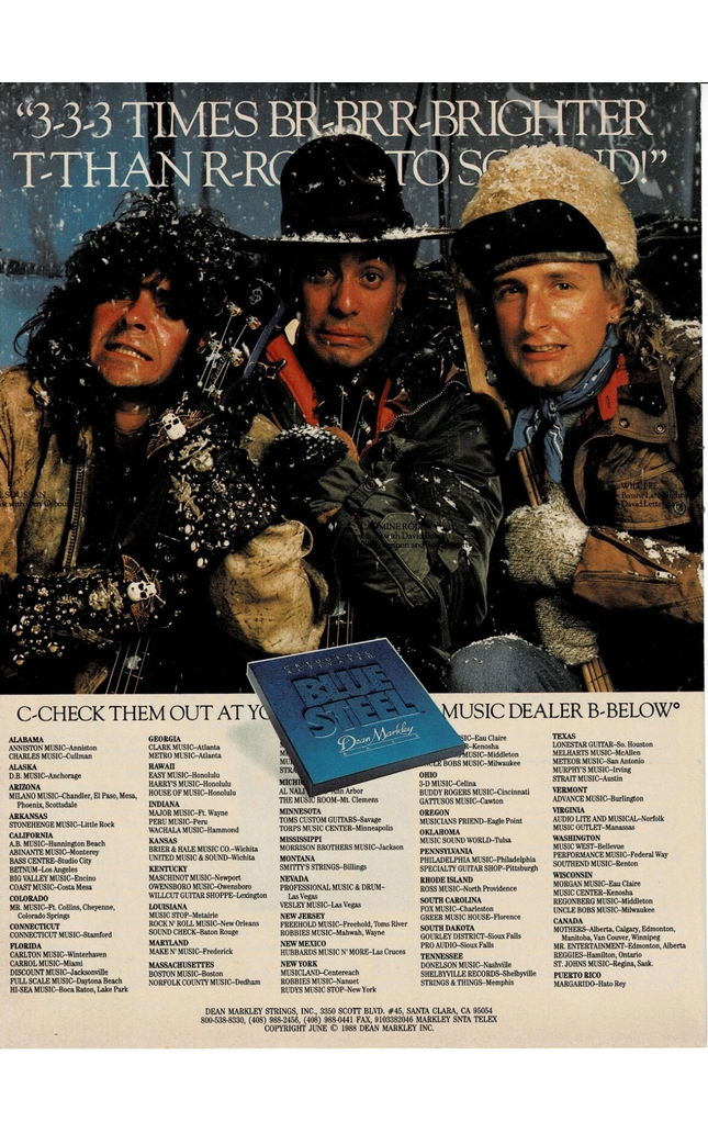 Dean Markley Strings - Will Lee / Carmine Rojas / Phil Soussan - 1988 Print Ad
