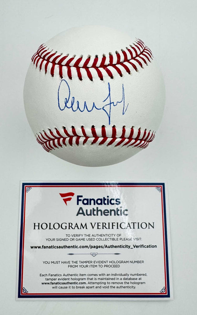 Autographed/Signed Aaron Judge Rawlings Official Major League Baseball ROML Fanatics COA