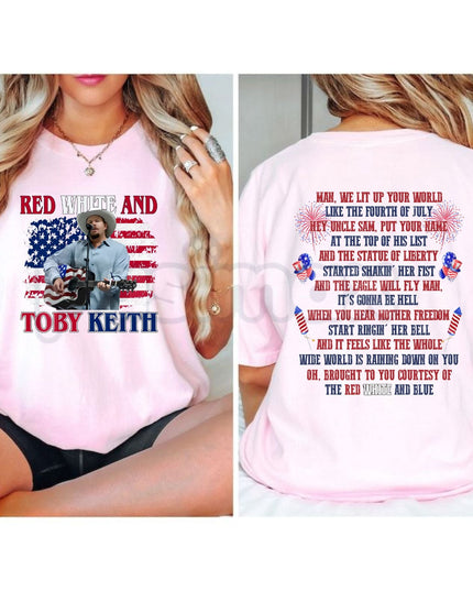 Toby Keith "Courtesy of the Red, White, and Blue" T-Shirt – Premium 100% Cotton Patriotic Graphic Tee, Country Music Legend Tribute Top, 4th of July American Soldier Shirt, Made in USA