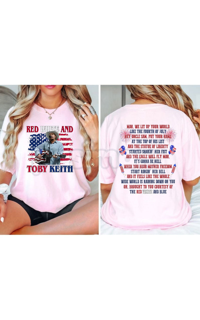 Toby Keith "Courtesy of the Red, White, and Blue" T-Shirt – Premium 100% Cotton Patriotic Graphic Tee, Country Music Legend Tribute Top, 4th of July American Soldier Shirt, Made in USA
