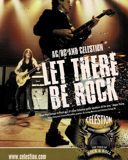 Angus & Malcolm Young of AC/DC - CELESTION SPEAKERS - 2008 Print Advertisement