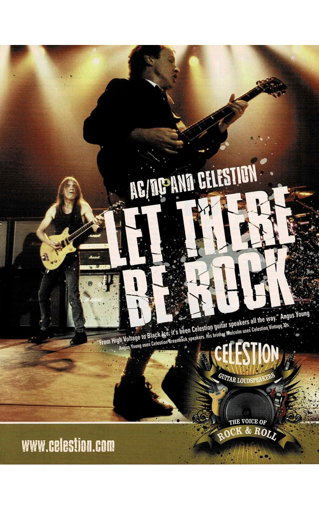 Angus & Malcolm Young of AC/DC - CELESTION SPEAKERS - 2008 Print Advertisement
