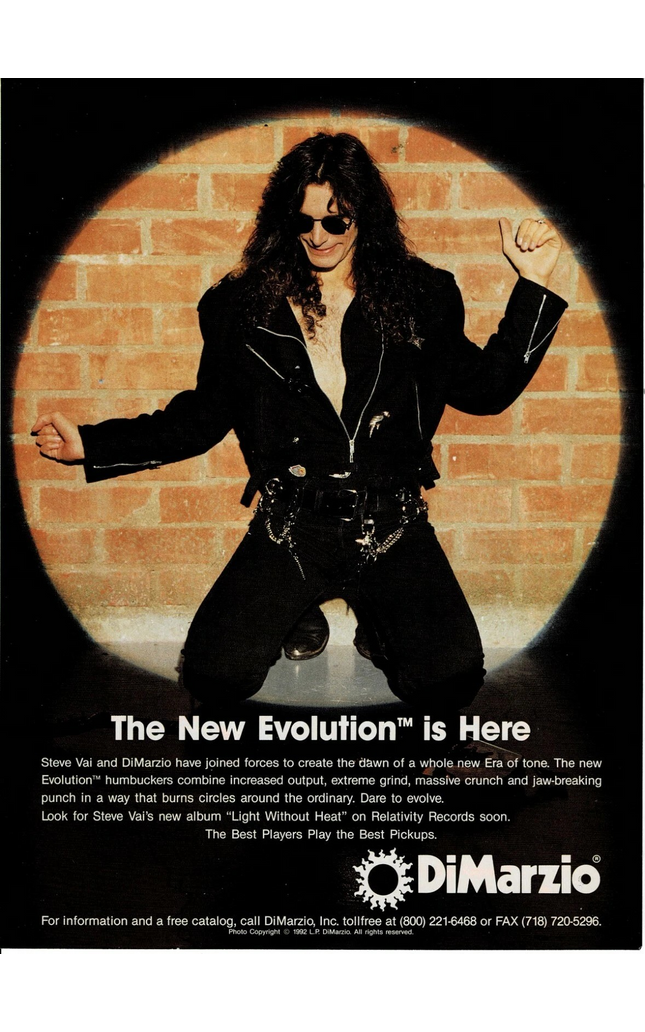 DiMarzio Pickups - STEVE VAI - 1993 Print Advertisement