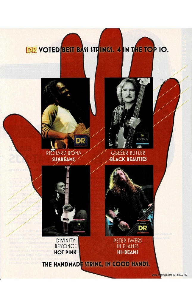 BONA / GEEZER BUTLER / DIVINITY ROXX / PETER IWERS - DR Strings - 2009 Print Ad