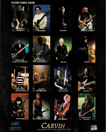 CARVIN GUITARS - MCDONALD / BRUNEL / VOGT / BRINKMAN / BUNCH - 2010 Print Ad
