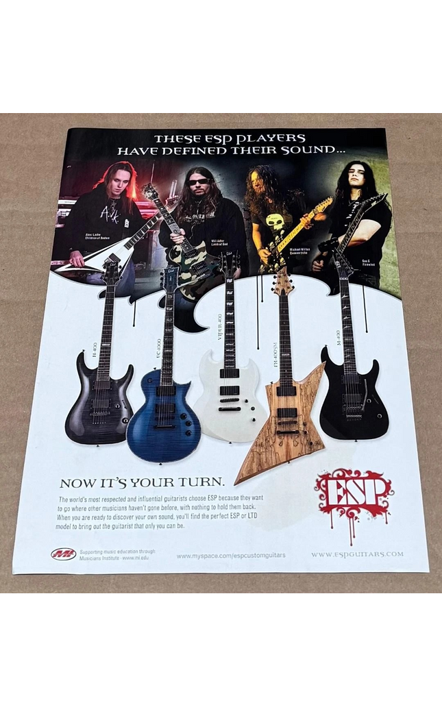 ESP GUITARS - ALEXI LAIHO / WILL ADLER / MICHAEL WILTON / GUS G - 2007 Print Ad