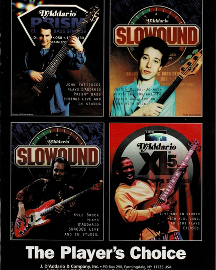 D'Addario Strings - Patitucci / Meldal-Johnsen / Brock / Sims - 1998 Print Ad