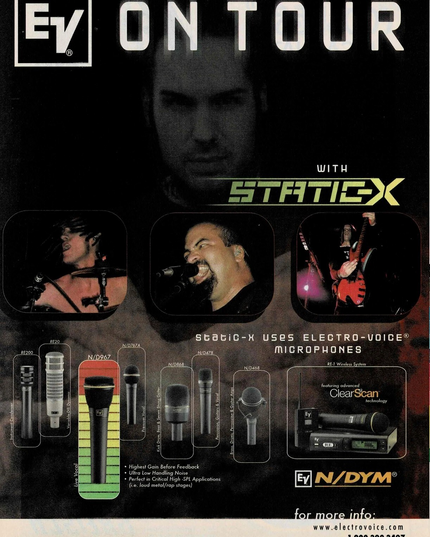 STATIC-X - Electro-Voice EV Mics - 2005 Print Advertisement