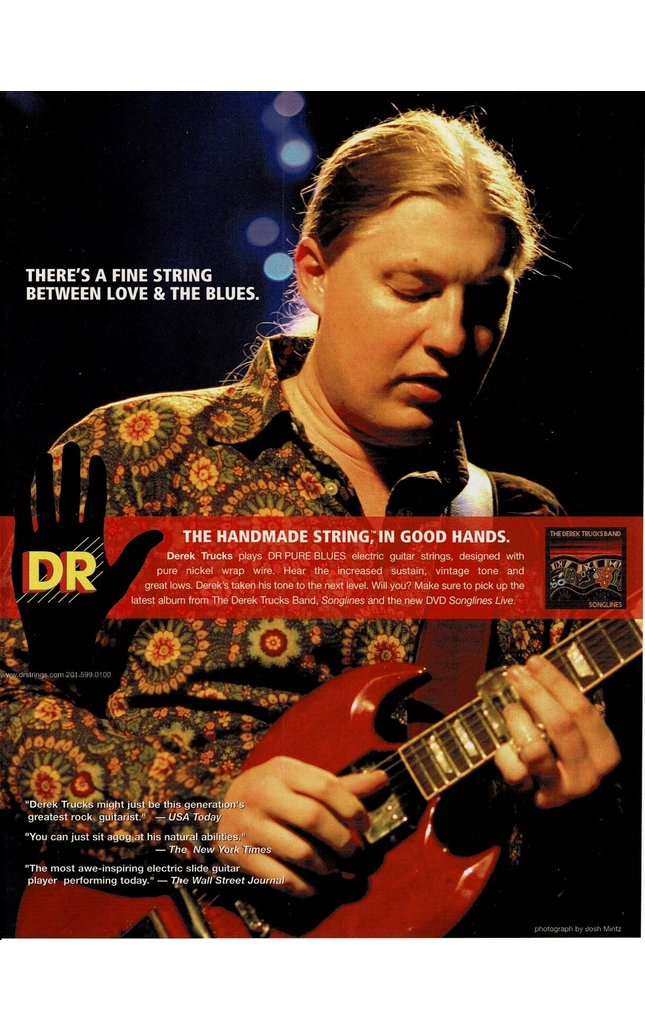 DR Strings - DEREK TRUCKS - 2007 Print Advertisement