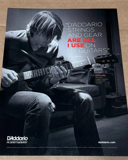 D'Addario Strings - KEITH URBAN - 2013 Print Advertisement