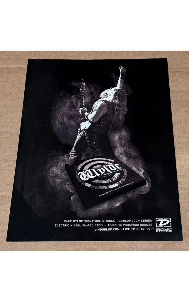 Dunlop - ZAKK WYLDE of BLACK LABEL SOCIETY OZZY - 2007 Print Advertisement