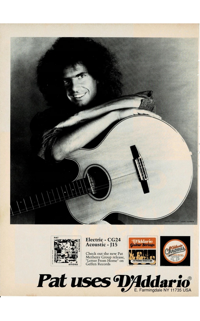 D'Addario Strings - PAT METHENY - 1990 Print Advertisement