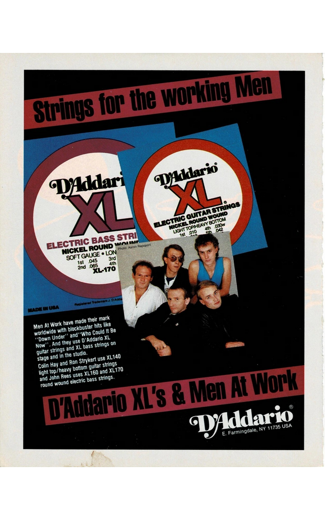 D'Addario Strings - MEN AT WORK - Print Advertisement