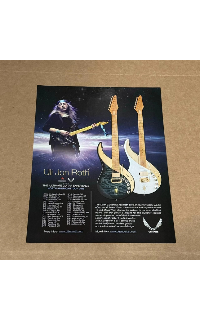 ULI JON ROTH of THE SCORPIONS - DEAN GUITARS - 2016 Print Ad