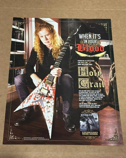 DAVE MUSTAINE of MEGADETH - DEAN GUITARS - 2016 Print Ad