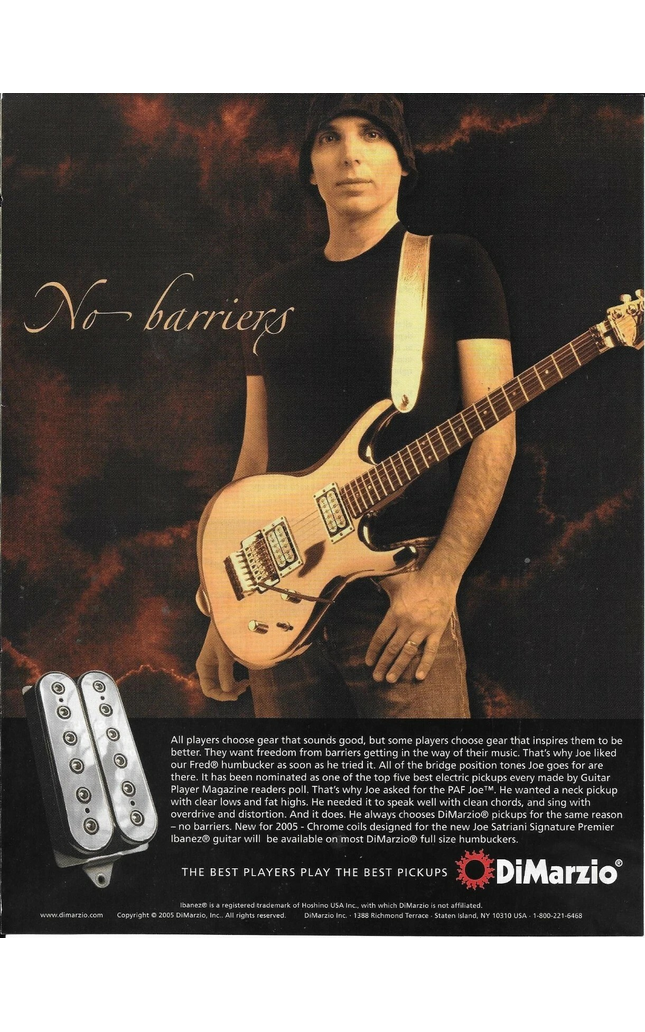 DiMarzio Pickups - JOE SATRIANI - 2005 Print Advertisement