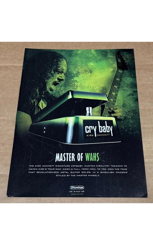 Kirk Hammett of Metallica - Dunlop - 2009 Print Advertisement