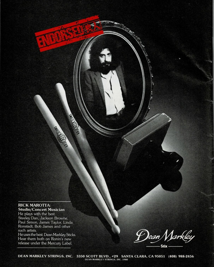 Rick Marotta - Dean Markley Stix - 1981 Print Ad