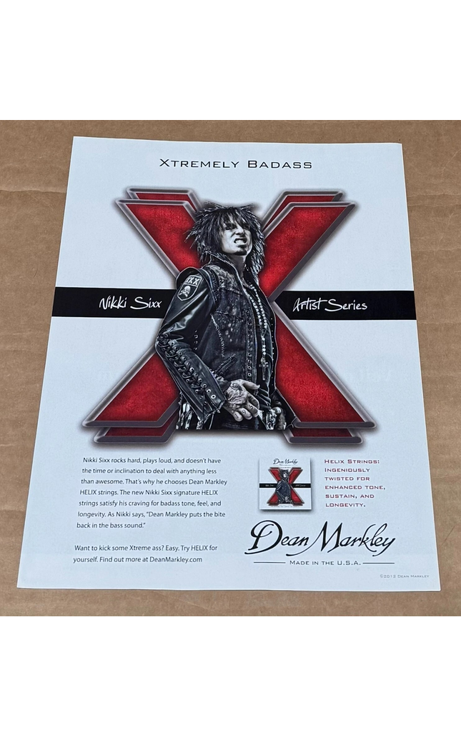 Nikki Sixx of Motley Crue - Dean Markley - 2012 Print Advertisement