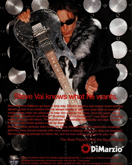 STEVE VAI - DiMarzio Pickups - 2003 Print Advertisement