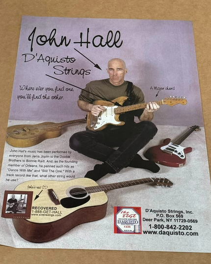 John Hall - D'Aquisto Strings - 1999 Print Advertisement