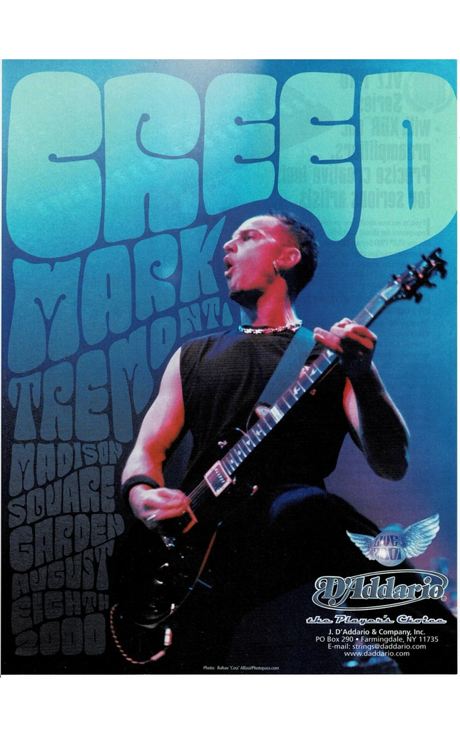 D'Addario Strings - MARK TREMONTI of CREED - 2000 Print Advertisement