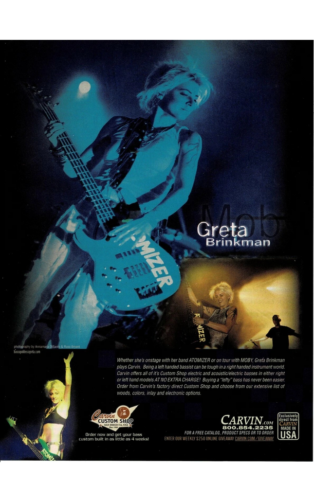 CARVIN GUITARS - GRETA BRINKMAN OF ATOMIZER L7 - 2003 Print Advertisement