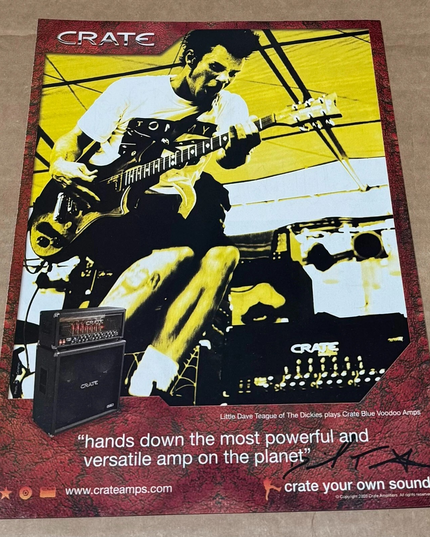 Little Dave Teague of THE DICKIES - CRATE VOODOO AMPS - 2004 Print Advertisement