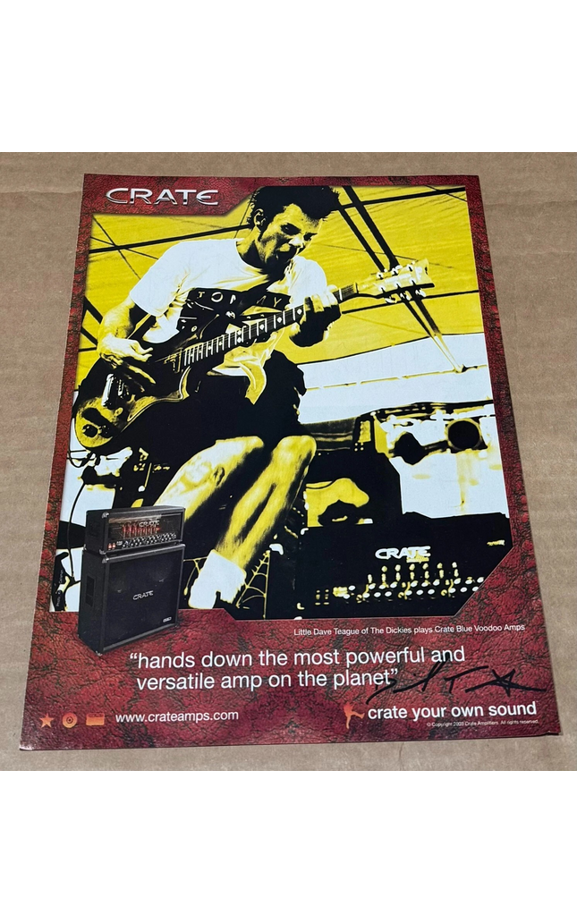 Little Dave Teague of THE DICKIES - CRATE VOODOO AMPS - 2004 Print Advertisement