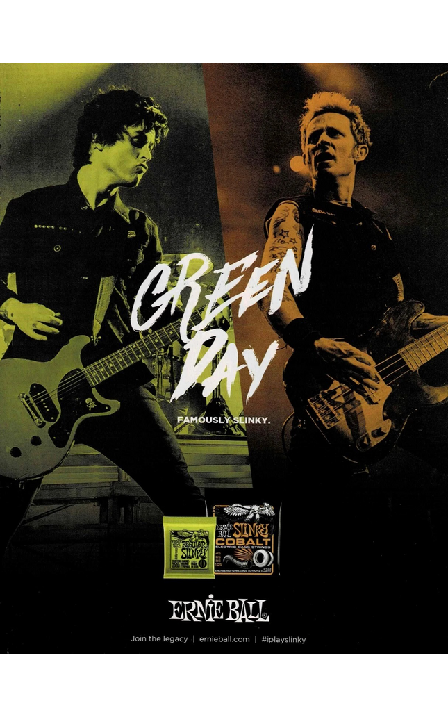Billie Joe Armstrong & Mike Dirnt of Green Day - Ernie Ball - 2017 Print Ad