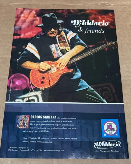 CARLOS SANTANA - D'Addario Strings - 2003 Print Advertisement