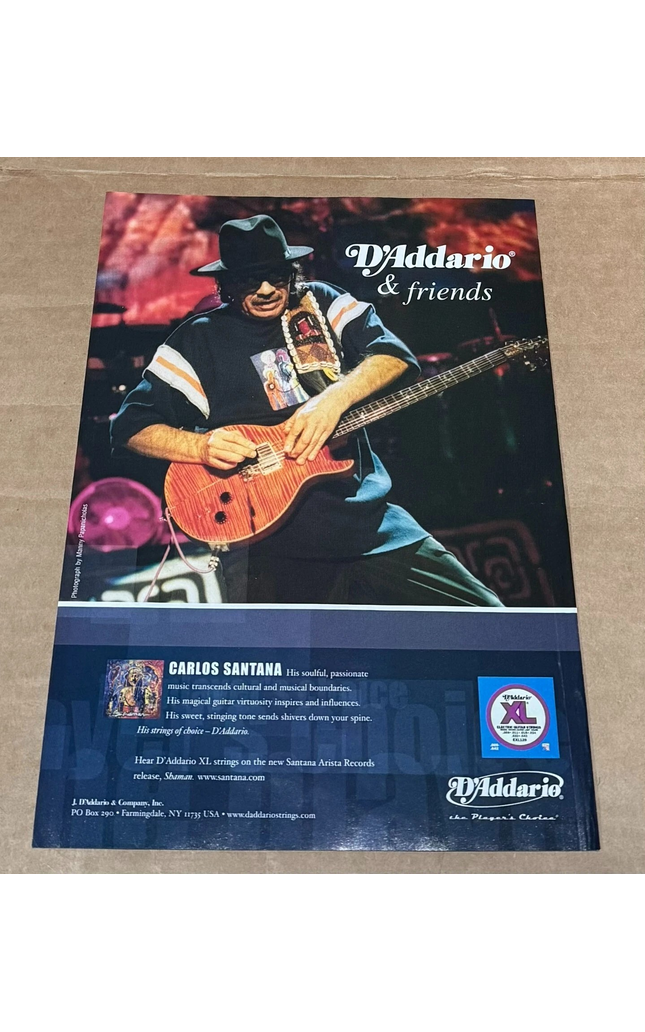CARLOS SANTANA - D'Addario Strings - 2003 Print Advertisement
