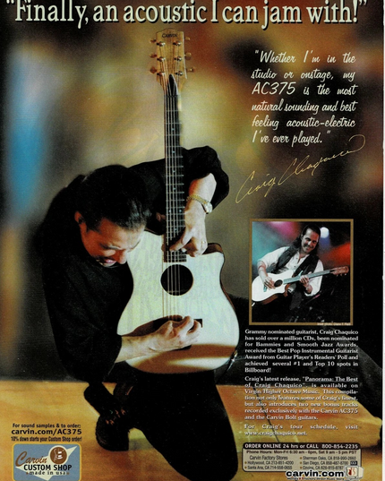 CARVIN GUITARS - CRAIG CHAQUICO OF STARSHIP - 2000 Print Ad