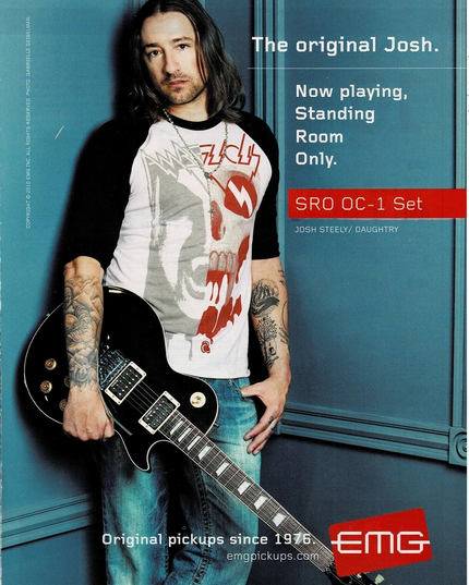 EMG PICKUPS - JOSH STEELY of DAUGHTRY - 2010 Print Advertisement