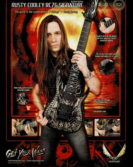 RUSTY COOLEY - DEAN GUITARS - 2008 Print Ad