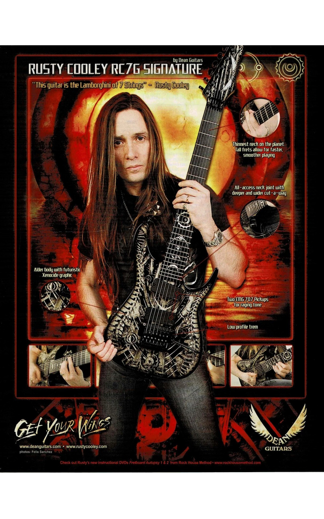 RUSTY COOLEY - DEAN GUITARS - 2008 Print Ad