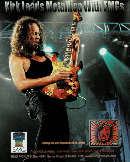 KIRK HAMMETT of METALLICA - EMG PICKUPS - 2003 Print Advertisement