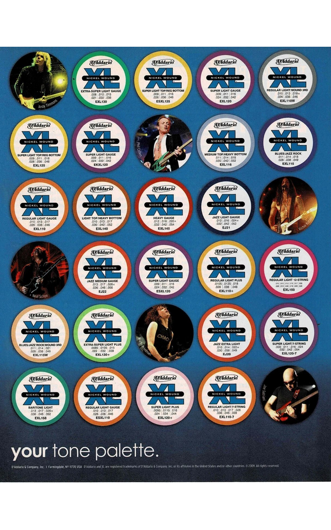 COLLEN / HAMMETT / SCHON / SATRIANI - D'Addario Strings - 2010 Print Ad