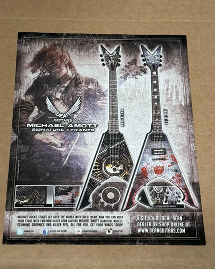 MICHAEL AMOTT of ARCH ENEMY - DEAN GUITARS - 2016 Print Ad