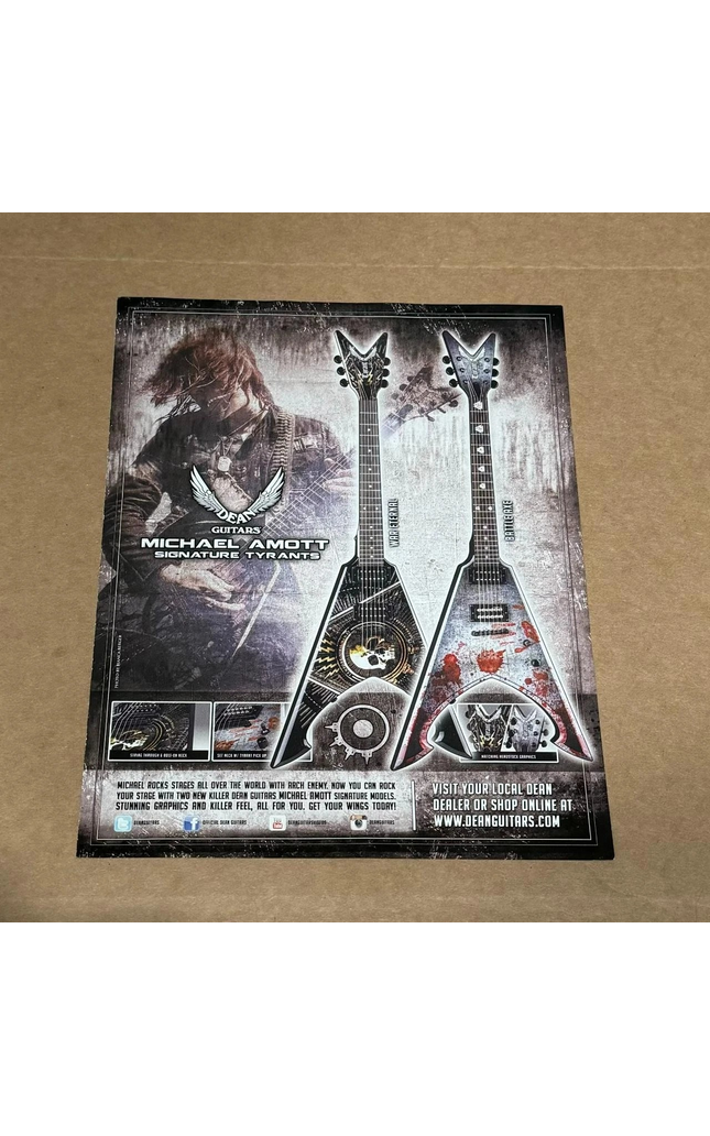 MICHAEL AMOTT of ARCH ENEMY - DEAN GUITARS - 2016 Print Ad