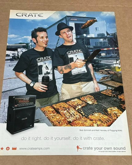FLOGGING MOLLY - SCHMIDT & HENSLEY - CRATE AMPS - 2003 Print Advertisement
