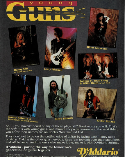 D'Addario Strings - GILL / MITCHELL / KOTZEN / SARACENO / KIMOCK - Print Ad