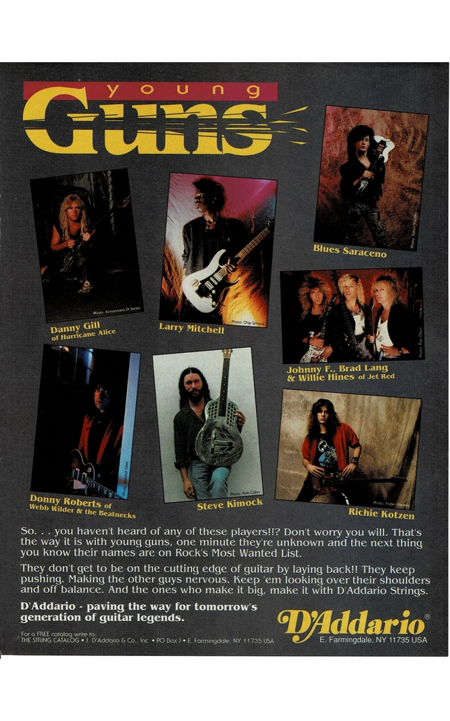 D'Addario Strings - GILL / MITCHELL / KOTZEN / SARACENO / KIMOCK - Print Ad