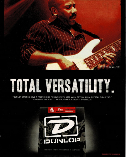 Nathan East of Clapton Hancock Fourplay - Bass - Dunlop - 2008 Print Ad