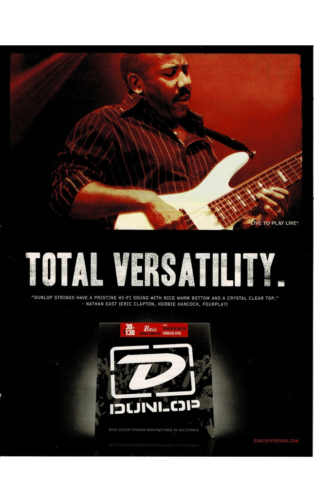 Nathan East of Clapton Hancock Fourplay - Bass - Dunlop - 2008 Print Ad