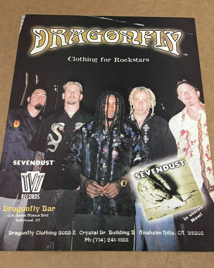 SEVENDUST - DRAGONFLY CLOTHING - 1999 - Music Print Ad